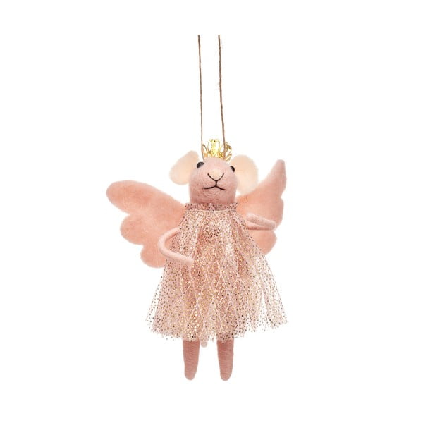 Tekstiilist käsitöö jõulukaunistus 13cm Pink Princess Fairy Mouse - Sass & Belle