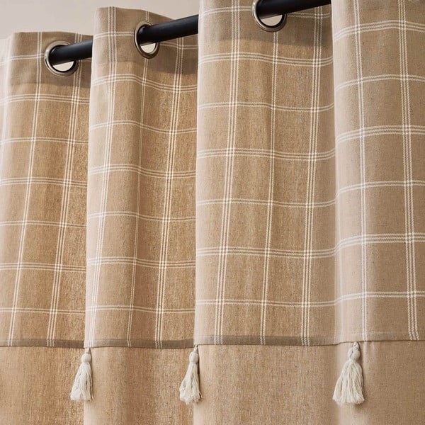 Pruun puuvillaseguga kardin 140x240 cm Everest - douceur d'intérieur-image-2