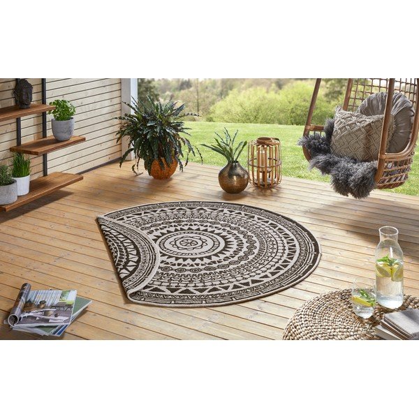 Must ja kreemjas välisvaip , ø 140 cm Coron - NORTHRUGS-image-3