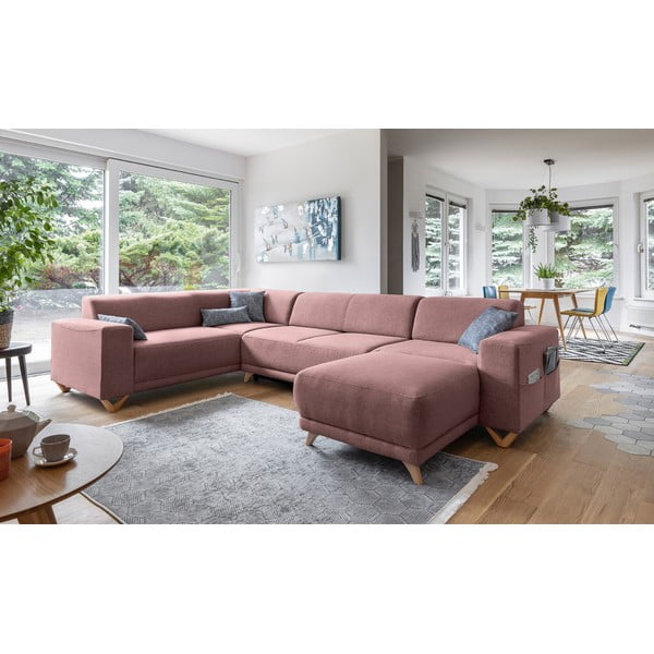 Roosa panipaigaga nurgadiivanvoodi (vasak nurk/"U" kujuline) Classy Sophie – Miuform-image-3