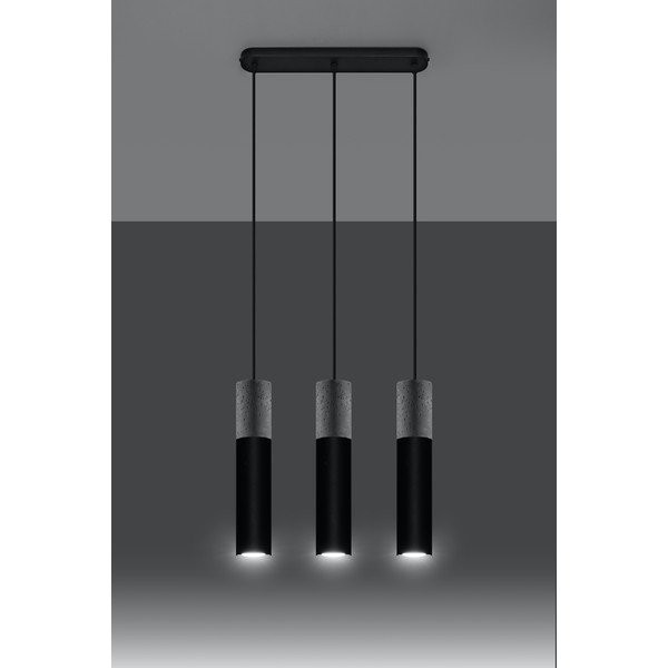 Musta ja halli värvi rippvalgusti, pikkus 40 cm Edo - Sollux-image-1