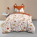 Valge-terrakota puuvillane laste voodipesu üheinimesevoodile 140x200 cm Roxy - douceur d'intérieur