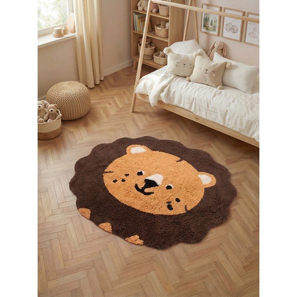 Oranž/pruun pestav/käsitsi kootud puuvillane lastevaip 112x120 cm Snuggle Lea - Hanse Home-image-1