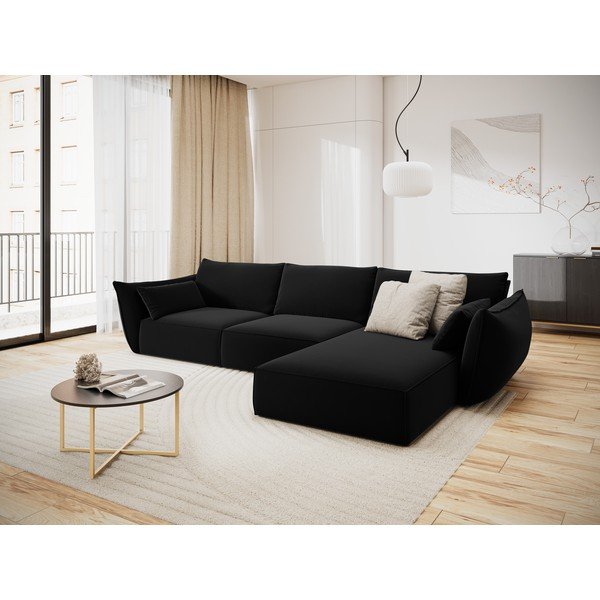 Must sametist nurgadiivan (parem nurk) Vanda - Mazzini Sofas-image-1