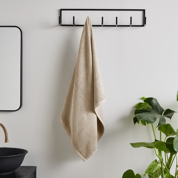 Beež kiiresti kuivav puuvillane froteerätik 90x140 cm Quick Dry - Catherine Lansfield-image-1