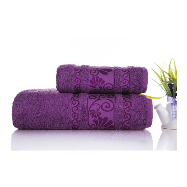 Sada 2ks ručníků Carmen Purple, 50x90 a 70x140 cm