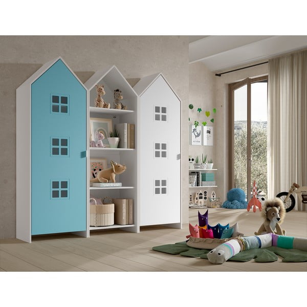 Valge-helesinine avatud laste riidekapp 173x171,5 cm CASAMI BRUGES - Vipack-image-1