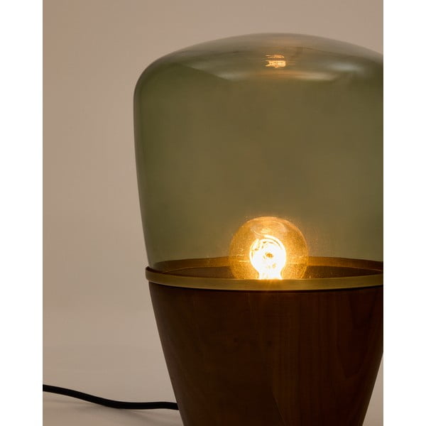 Roheline lauavalgusti klaasist varjuga (kõrgus 30 cm) Silex - Kave Home-image-3