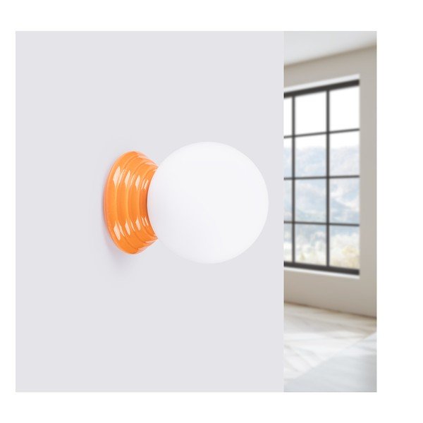 Oranž keraamiline seinalamp ø 12 cm Farsa - Sollux-image-4