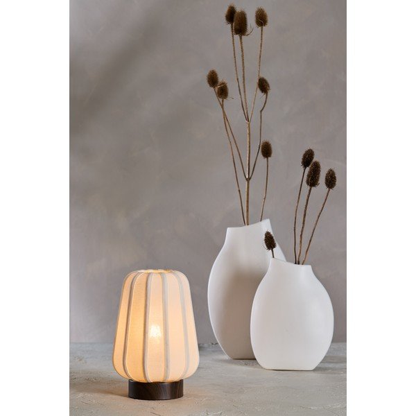 Valge metallist laualamp tekstiilist varjuga (kõrgus 29 cm) Bibia - Light & Living-image-1