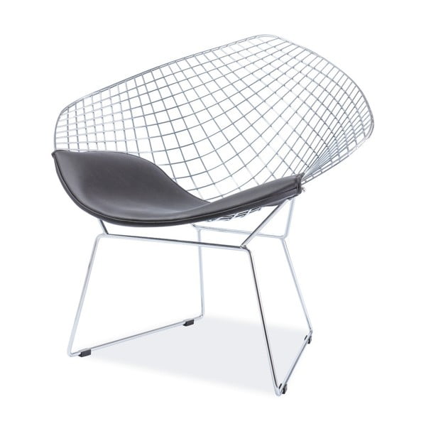 Židle s ocelovou konstrukcí a polštářkem z ekokůže Signal Remo