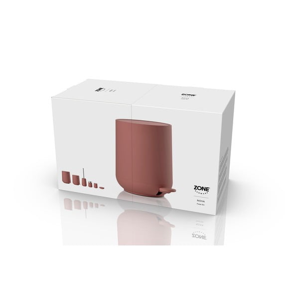 Helepunane plastikust prügikast 3 l Nova - Zone-image-3