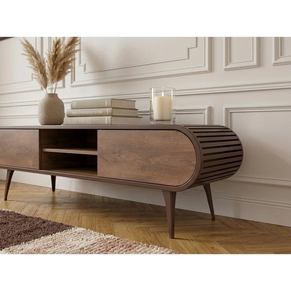 Televiisorilaud tammepuust ja naturaalsest värvist 180x52x40 cm Billie - Bobochic Paris-image-4