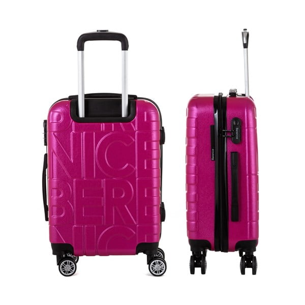 Sada 3 růžových cestovních kufrů Berenice Typo-image-4