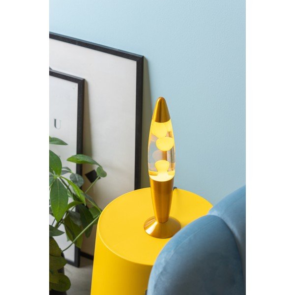 Kollane klaasist laavalamp (kõrgus 35,5 cm) - Leitmotiv-image-1