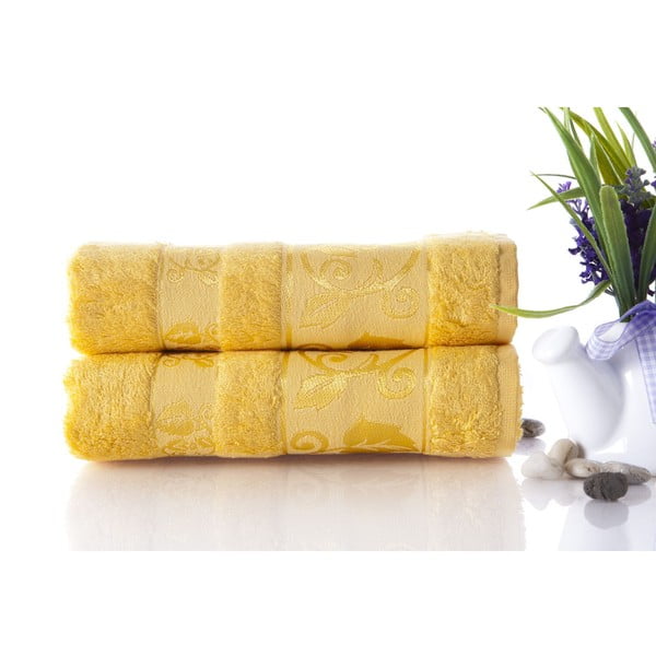 Set dvou ručníků Bamboo Yellow, 50x90 cm