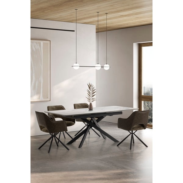 Rohelised polsterdatud söögitoolid käetugedega 2 tk komplektis Mariel - Marckeric-image-1