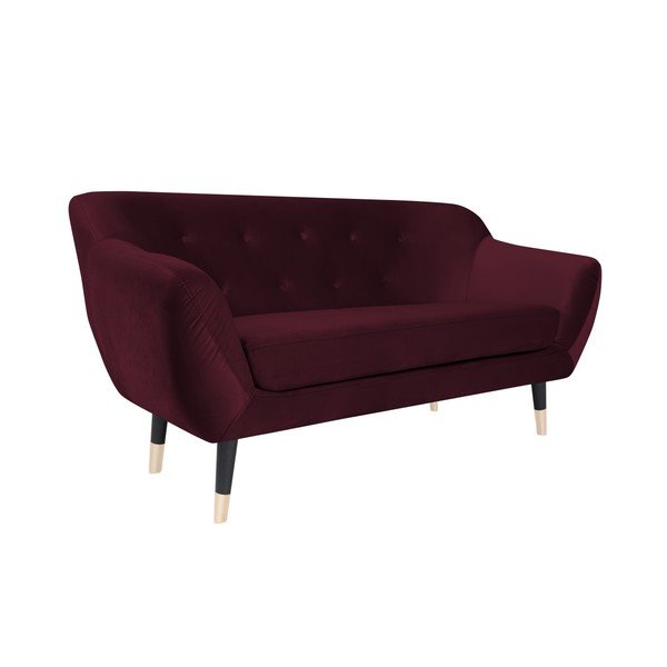 Vínově červená pohovka s černými nohami Mazzini Sofas Amelie, 158 cm-image-2