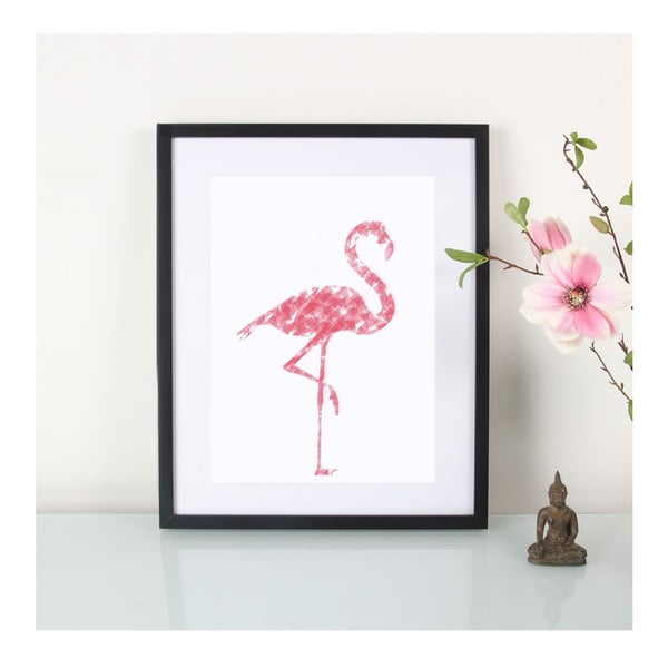 Plakát Crayon Flamingo, A3