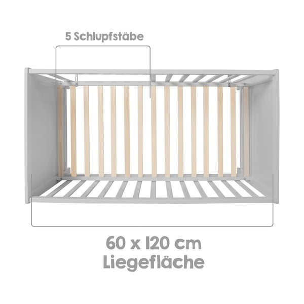 Helehall võrevoodi 60x120 cm - Roba-image-4