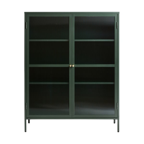 Roheline metallist vitriin Bronco, kõrgus 140 cm - Unique Furniture