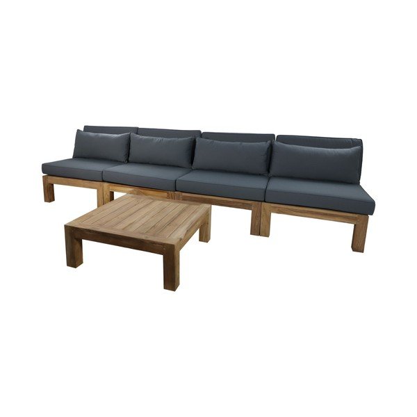 Halli värvi teakpuidust aialounge komplekt 4-le inimesele Aruba - HSM collection