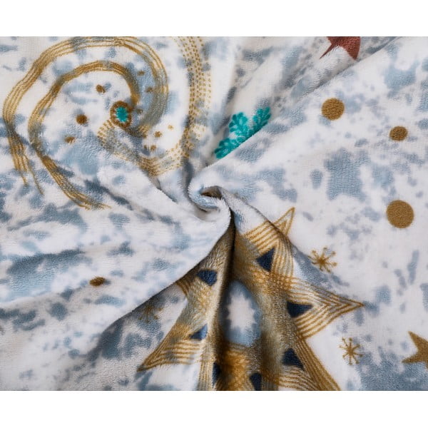 Valge-sinine mikroplüüsist voodipesu üheinimesevoodile 140x200 cm Estrellas - My House-image-1