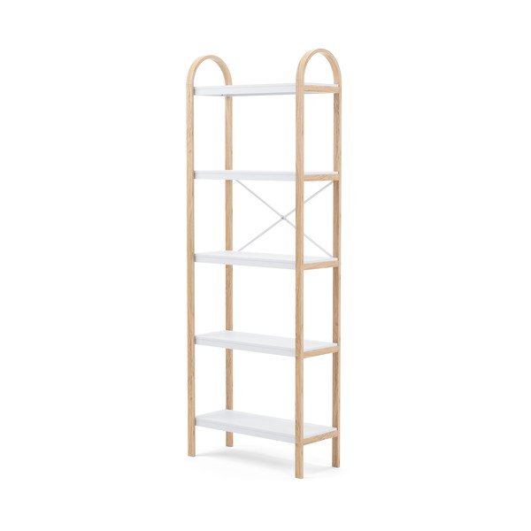 Valge naturaalne riiul eksootilise puidu dekooriga 61x170 cm Bellwood - Umbra-image-3