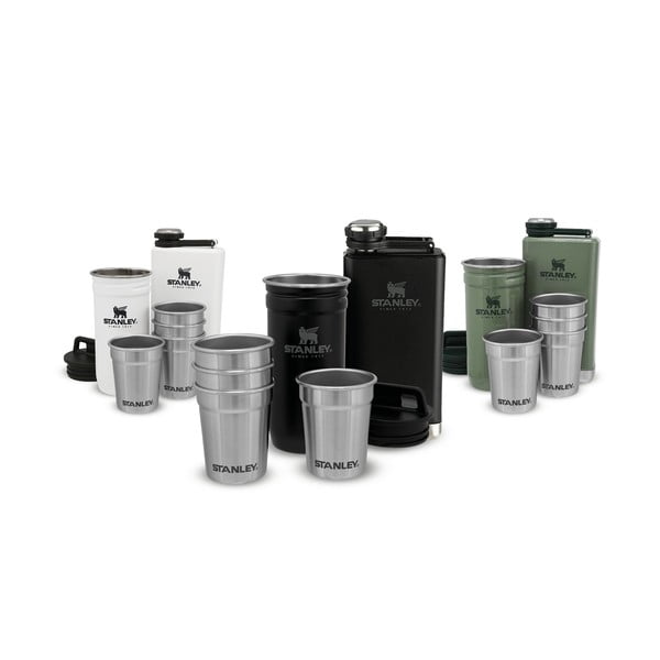 Musta roostevabast terasest komplekt - pläsku ja pitsid 6 tk 250 ml - Stanley-image-3