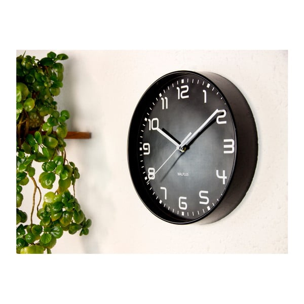 Černé nástěnné hodiny WALPLUS ChicTime, ⌀ 25 cm