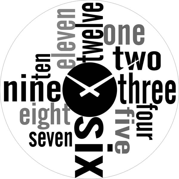 Skleněné hodiny Čísla, 38 cm