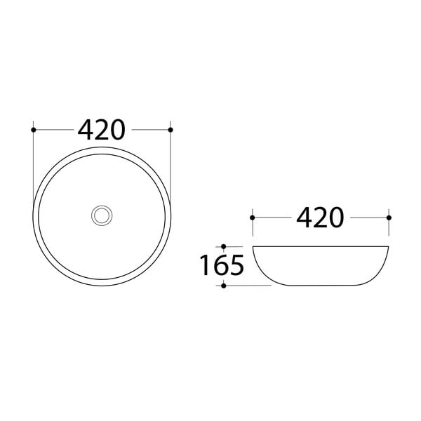 Hall keraamiline ümmargune valamu ø 42 cm Dalma - Sapho-image-3