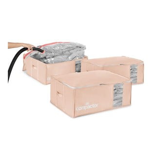 Vaakumplastist riiete hoiukastid 3tk komplektis 65x45x27 cm Pink Edition - Compactor
