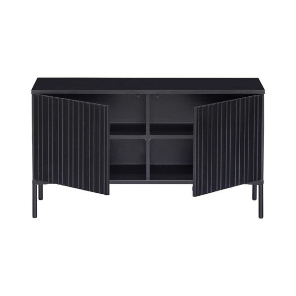 Must männipuidust TV-alus 100x56 cm Gravuur - WOOOD-image-3