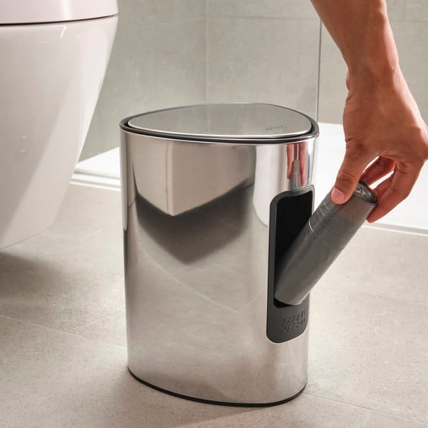 Hõbedane plastikust prügikast 5 l Luxe - Joseph Joseph-image-1