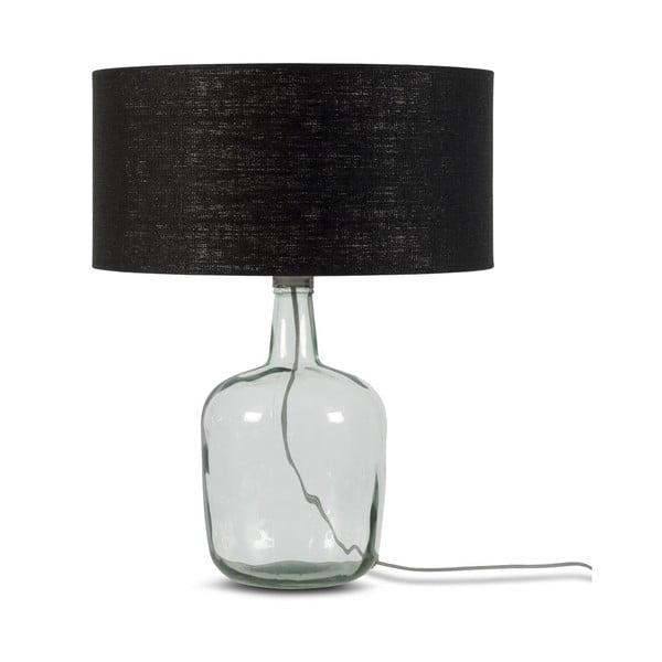 Stolní lampa s černým stínidlem a konstrukcí z recyklovaného skla Good&Mojo Murano, ⌀ 47 cm