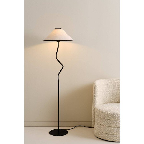 Valge/must kangast hämardatav põrandalamp (kõrgus 148 cm) Juliet - Jotex-image-1