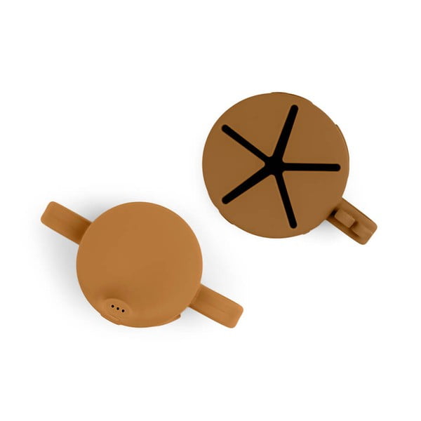 Kollakaspruunist silikoonist lastetassid 2-st komplektis 0,12 l joomisnupuga Friends - Done by Deer-image-2