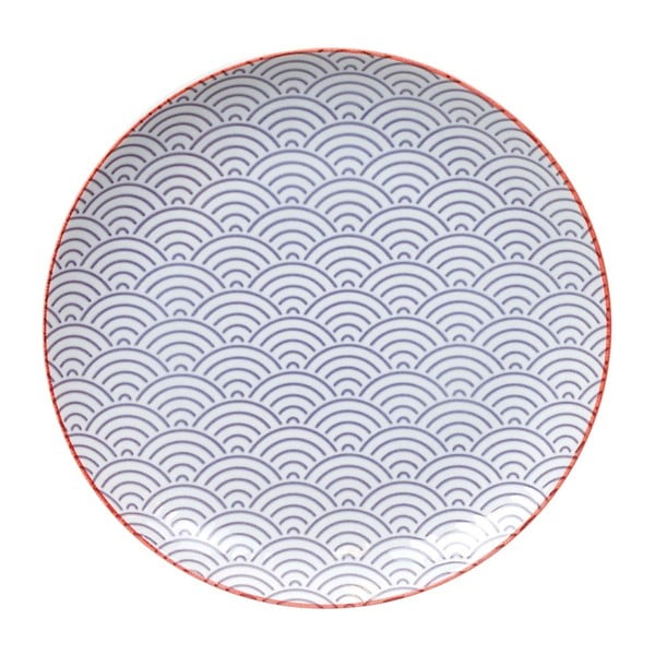Fialový porcelánový talíř Tokyo Design Studio Big Wave, ⌀ 25,7 cm