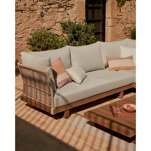 Aiakomplekt 5-le inimesele, kreem-puiduvärvi, valmistatud täispuidust akaatsiast Raco - Kave Home-image-3