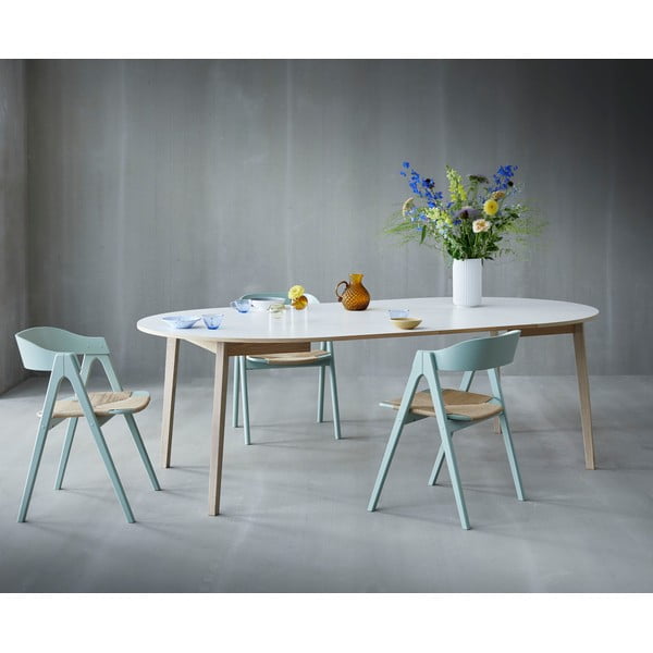 Valge ümmargune söögilaud lisaplaadiga ø 130 cm Single - Hammel Furniture-image-4