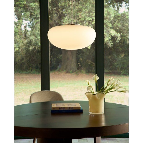 Valge ripplamp klaasist varjuga, ø 50 cm Ardali - Kave Home-image-1