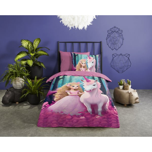 Roosa laste mikrokiust pikendatud voodipesu üheinimesevoodile 140x220 cm Julia - Good Morning-image-1