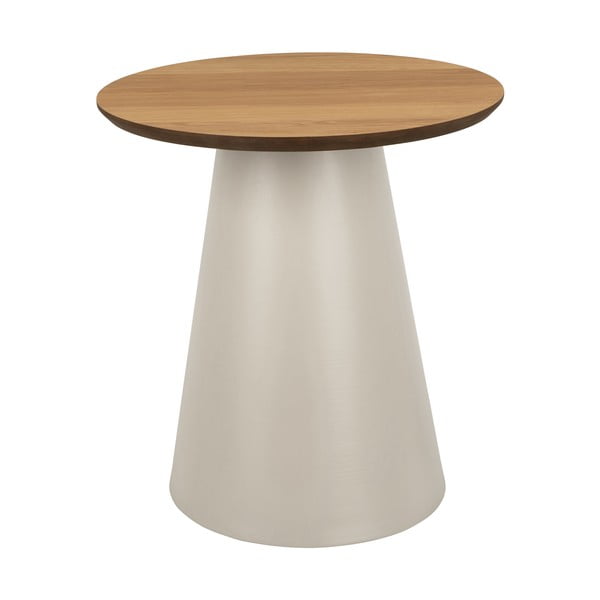 Kreem ümmargune tammespoonist diivanilaud ø 45 cm Soli - Actona-image-3