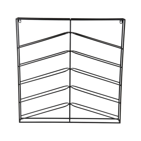 Must metallist seinale paigaldatav veiniriiul, 10le pudelile 67x66x7,5 cm Cuadro - PT LIVING