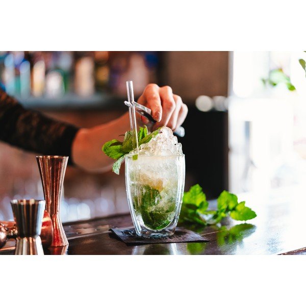 Kahekordse seinaga kõrrega klaasid, 6tk komplektis - Vialli Design-image-1