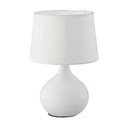 Valge keraamiline ja riidest laualamp , kõrgus 29 cm Martin - Reality