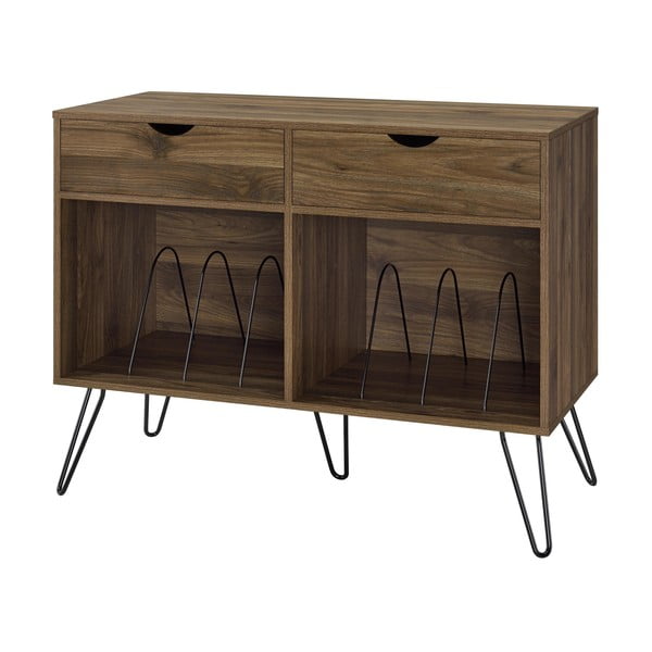 Puiduvärvi pähklipuu spooniga kummut plaadimängijale 101x81x46 cm Concord – Novogratz-image-2