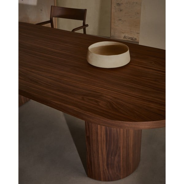 Ümmargune söögilaud pähklipuidu spoonist pealispinnaga 100x240 cm Nealy - Kave Home-image-2