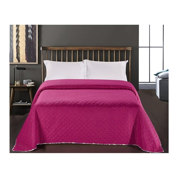 Fialovo-růžový přehoz přes postel z mikrovlákna Decoking Vivian, 240 x 260 cm